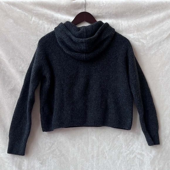 Size Small Quince Mongolian Cashmere Fisherman Pullover Hoodie Charcoal Grey - Picture 6 of 7